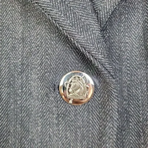 Vintage Ralph Lauren Black Herringbone Wool Blazer - Picture 12 of 14